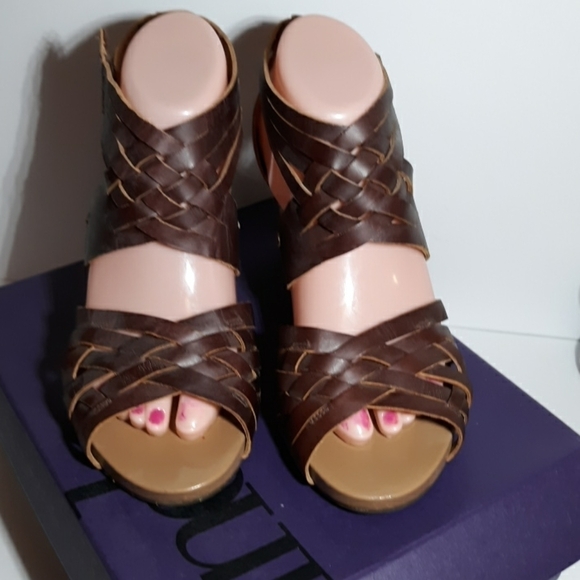 Clark's indigo wedges 9M Sky Poccomo Chestnut - Picture 1 of 7